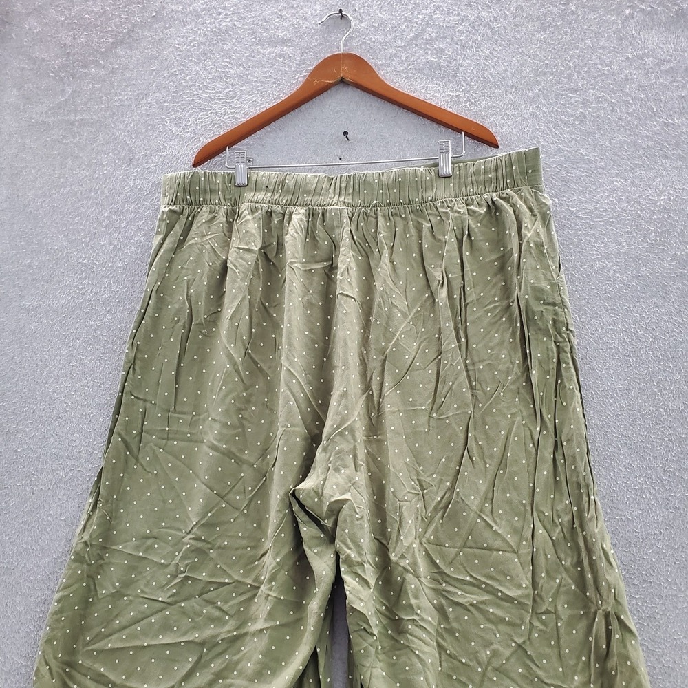 Torrid Women Pants 3 Green Polka Dot Wide-Leg Cropped 28" Inseam - Picture 10 of 10